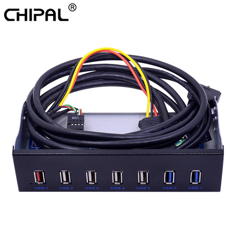 CHIPAL 5Gbps 20Pin USB 3.0 Front Panel BC 1.2 Rapid Charging USB 2.0 USB3.0 HUB Expansion Bracket for PC 5.25'' DVD-ROM CD-ROM ► Photo 1/6