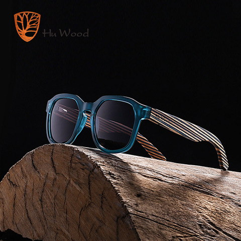 HU WOOD Polarized Sunglasses Fishing For Men Womens Wood Sunglasses Travel Bamboo Sunglass Driving Shade UV400 Lens GR8014 ► Photo 1/6