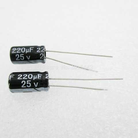 20PCS/LOT Aluminum electrolytic capacitor 220uF 25V 6.3*12 Electrolytic Capacitor 25v 220uf ► Photo 1/1