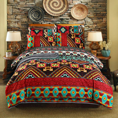 Bohemian 3d comforter bedding set queen size duvet cover Pillowcase bed linen full size bed set ► Photo 1/4