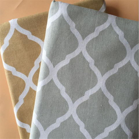 Woven Cotton Linen Fabric Grey/Yellow Printed Linen Cotton Fabric Handmade DIY Sewing Quilting Material Canvas Cloth For Textile ► Photo 1/5
