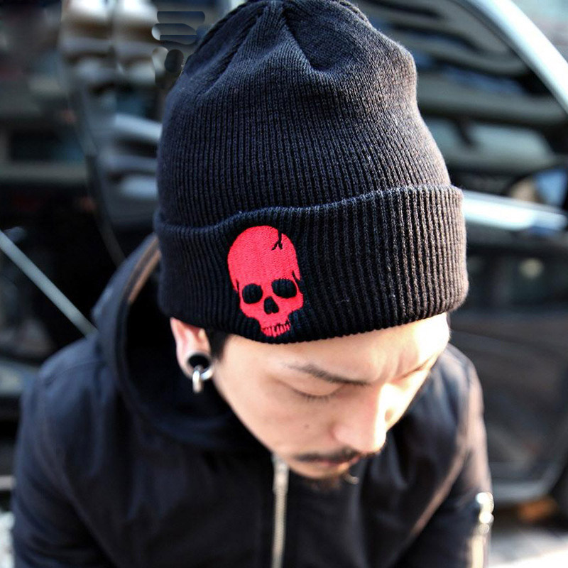Super cool Skull pattern hats for men women Knitted wool Hip-hop Cap winter
