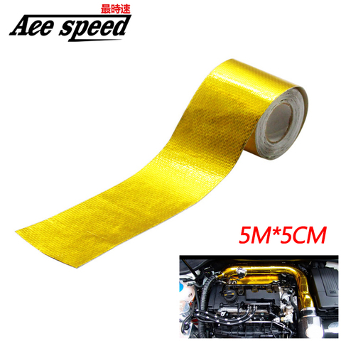 2 Inch * 5M Reflect A Gold Thermal Tape Intake Wrap Reflective Heat Barrier Self Adhesive Engine Heat Protection Resistant ► Photo 1/6