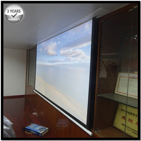 E6HWA 16:9 HDTV Matte White Reccessed In-Ceiling Motorized Retractable Projector Screen with multiple controls for smart home ► Photo 1/6