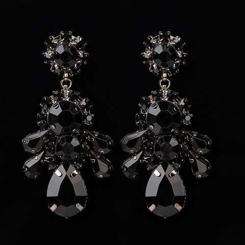 YFJEWE  High Quality Classic Black Water Rhinestone Drop Earrings For Women Hot Sale Bohe Crystal Earrings Party Gifts E091 ► Photo 1/6