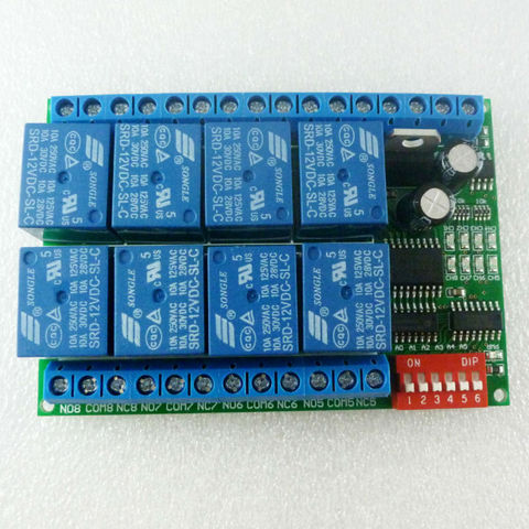 8 Channel DC 12V RS485 Relay Module Modbus RTU 485 Remote Control Switch for PLC PTZ Camera Security Monitoring ► Photo 1/6