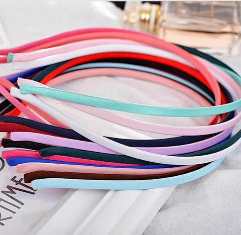 10PCS Stainless Steel Plain Blank Flat Hair Band Multi Colors 5mm Satin Covered Headband Hairwear Accessories Crafts DIY Jewelry ► Photo 1/6