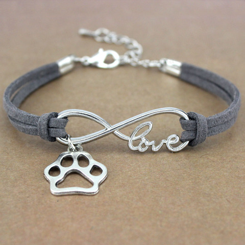 Dog Paws Best Friends Heart Unicorn Animal Infinity Love Charm Bracelets  Jewelry Women Men Girl Boy Unisex Gift 20 Colors ► Photo 1/6