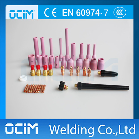 43pcs Tig Torch Consumables Kit  Long Alumina Nozzle Back Cap Collet Body Fit TIG Welding Torch SR WP9 20 25 ► Photo 1/6