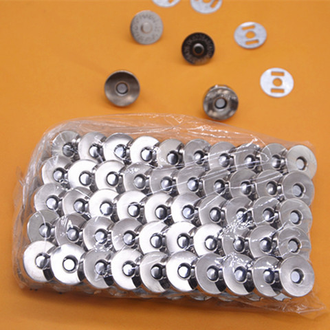 50pcs Bronze Silver Metal Magnet Button For Diy Bags Snaps Buttons Clasp Fastener Snap Button Sewing Accessories 14*3.5mm ► Photo 1/6