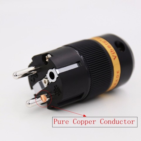 1Piece Viborg VE501R Pure copper Rhodium Plated Schuko Male Power Plug Connector Audio Male Plug HIFI Power Plug ► Photo 1/4