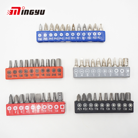 1 set 1/4 Inch Hex Shank Drive Screwdriver Bit Torx Phillips Pozi Commonly Used  Screw Driver Bits And Adapter With Holder ► Photo 1/6