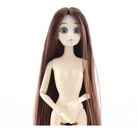 New 30cm 20 Movable Jointed Dolls Toys Cute 3D Big Blue Eyes Female Naked Nude Doll Head Body Fashion Hair Doll Toy For Girls ► Photo 1/6