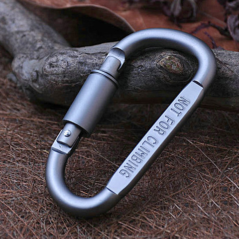 1pcs D Shaped Locking Carabiner Snap Hook Keychain Outdoor Activities Aluminum Alloy ► Photo 1/5