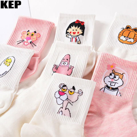 Women's Cotton Socks, Cotton Tube Socks, Medium Socks, Socks Kawaii