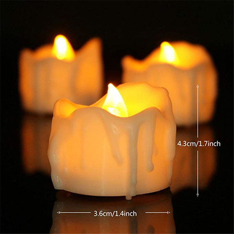 Pack of 6 Flickering LED Candles with Timer, Battery Electronic bougie mariage,Tealights anniversaire,6 hours on,18 hours off ► Photo 1/6