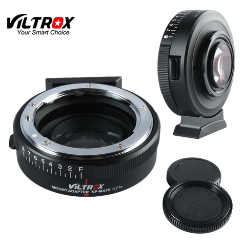 Viltrox NF-M43X Focal Reducer Speed Booster Adapter Turbo w/ Aperture for Nikon Lens to M4/3 camera GH4 GH5GK GH85GK GF7GK GX7 ► Photo 1/6