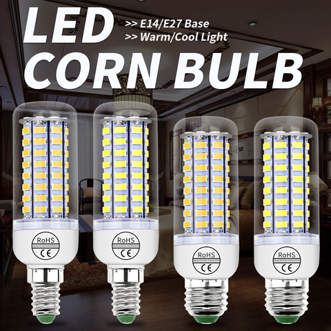 220V bombillas Led E27 Lamp Corn Bulb E14 Candle Light Bulb Led GU10 Lampada 5730 Energy saving Lighting 24 36 48 56 69 72leds ► Photo 1/6