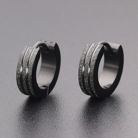 Fashion Earrings Men's Round Titanium Steel Earrings Men's Jewelry Accessories Hipster Rock Style Punk Circle Earrings for Men ► Photo 1/6