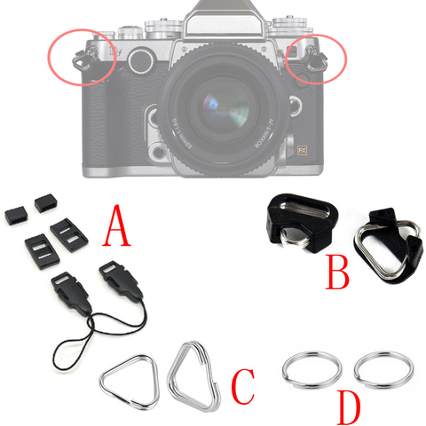 1pair Camera Rings Hook Replacement Alloy Split Ring Triangle  for Canon Nikon Camera Shoulder Strap lanyard ► Photo 1/6