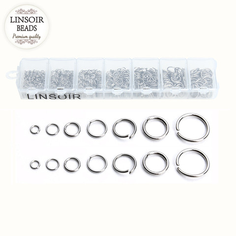 1Box Mixed Stainless Steel Open Jump Rings 3mm 4mm 5mm 6mm 7mm 8mm 10mm Split Rings Connectors For Jewelry Findings Making F3702 ► Photo 1/2