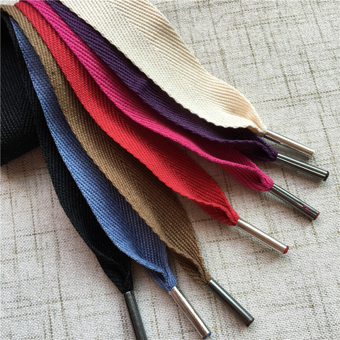 New Cotton Twill Shoe Lace Black Blue Wide Bow Lace Texture Cotton Super Width Shoelaces Multicolor ► Photo 1/4
