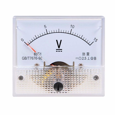 Pointer DC Voltmeter 85C1  DC 0-15V 20V 30V 50V 100V 5V 10V Mechanics Analog Volt Panel Meter Gauge ► Photo 1/6