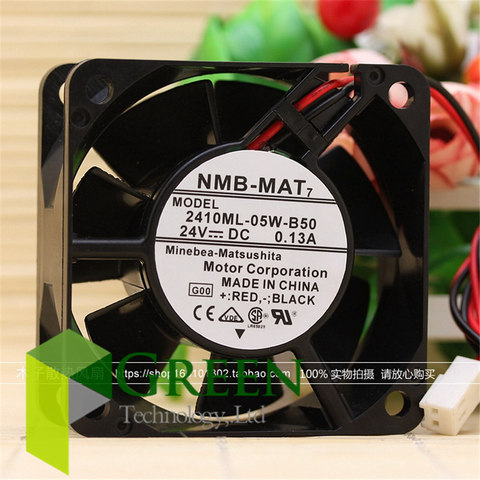 Original NMB 2410ML-05W-B50 6025 60MM 60*60*25MM Server case Cooling fan 24V 0.13A with 2pin ► Photo 1/4