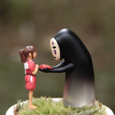 Hayao Miyazaki's Glass Faceless Men Resin Chihiro Girl Micro landscape Gardening Oranments Action Figure Toy ► Photo 1/1