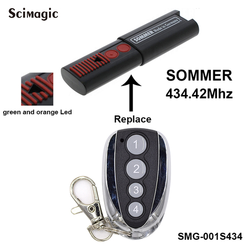 SOMMER TX03-434-4-XP garage door remote control 434,42MHz SOMMER TX03 434 4 XP command gate controller key fob ► Photo 1/6