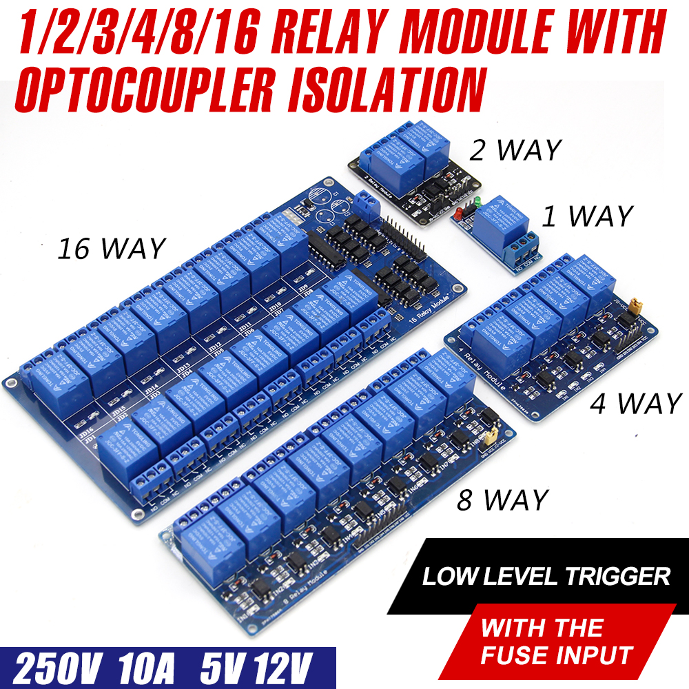 5v 12v 1 2 4 6 8 channel relay module  optocoupler Relay Output 1 2 4 6 8 way 