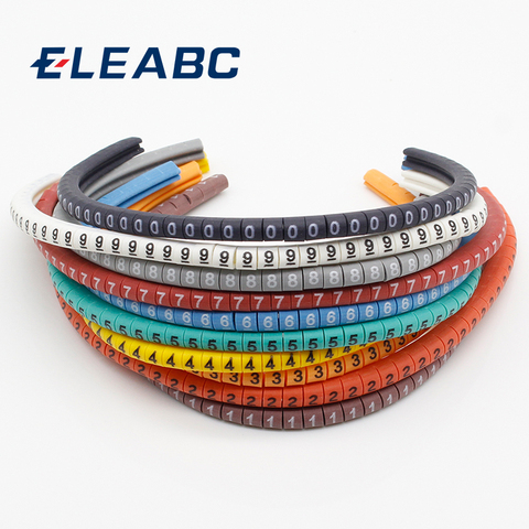 500PCS EC-0 Cable Wire Marker 0 to 9 For Cable Size 1.5 sqmm Colored ► Photo 1/4