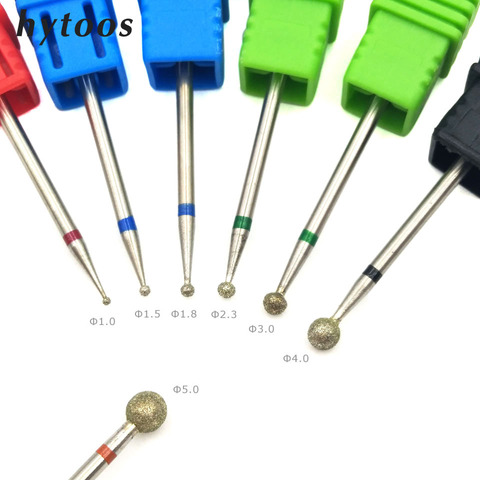 HYTOOS 6 Size Ball Diamond Nail Drill Bit Rotary Burr Cuticle Clean Manicure Cutters Drill Accessories Nail Mills ► Photo 1/6