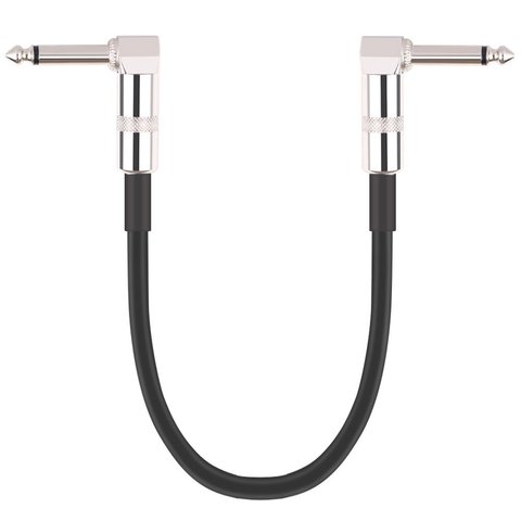 30cm 6.35 Plug Effect Pedal Guitar Cable Audio Connector Right Angle Jumper Leads Black PVC ► Photo 1/5