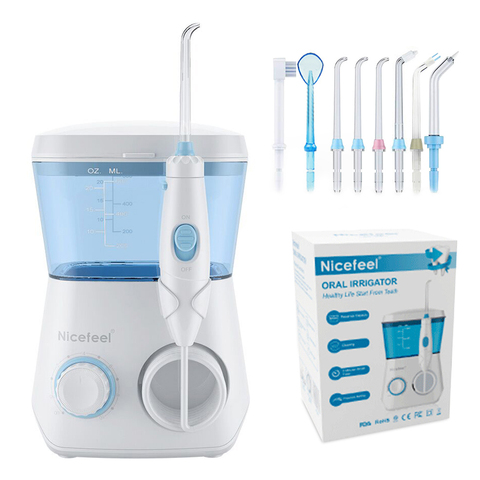 Nicefeel Oral Irrigator Water Flosser Dental Jet Teeth Cleaner Hydro Jet With 600ml Water Tank & 7 Nozzle and 1 Toothbrush ► Photo 1/6