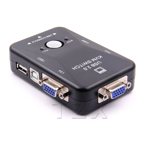 Newest USB KVM Switch Switcher 2 Port VGA SVGA Switch Box USB 2.0 Mouse Keyboard 1920*1440 Switch ► Photo 1/5