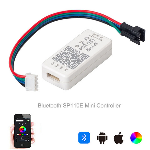 SP110E Bluetooth Pixel LED Controller Controlled by Smart Phone APP for WS2811 WS2812B SK6812 1903 LED Strip Lights DC5-12V ► Photo 1/1