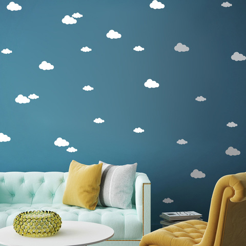 48pcs Cartoon Cute Clouds Wall Stickers For Kids Child Rooms Boys Girls Gifts Art Mural Wardrobe Decoration Vinyl Wall Decals ► Photo 1/6