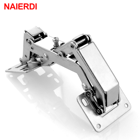 NAIERDI 165/170/175 Degree Hinge No-Drilling Hole Spring Angle Hinges For Cabinet Cupboard Door Thick Board Furniture Hardware ► Photo 1/6