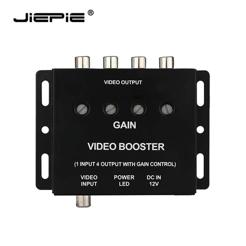 JIEPIE Video Splitter 1 To 4 Video Signal Booster Splitter Amplifier for Car TV, DVD, CCTV 1 Input 4 Output ► Photo 1/6