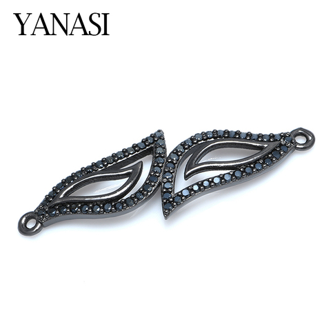 Black Charm Connectors Copper Cubic Zirconia Jewelry Findings Supplies  Accessories For DIY Bracelet Jewelry Making ► Photo 1/4
