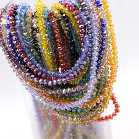 AB Plating Crystal Glass Beads 140PCS/LOT 3mm Rondelle Beads Diy Beads Mix European Charm Felt Ball Fit Women Jewelry Making ► Photo 1/5