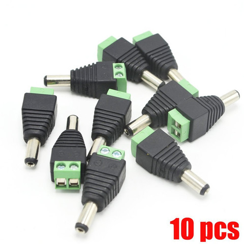 10pcs DC plug Male DC Power Plug Connector 2.1mm x 5.5mm 5.5*2.1mm Screw Fastening Type DC Plug Adapter to connection led strip ► Photo 1/4
