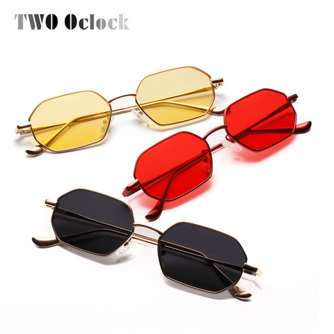 TWO Oclock Retro Sunglasses Women Yellow Red Lens Sun Cloudy Glasses UV400 Ultra-light Sunglass Vintage Metal Eyewear 881304 ► Photo 1/6