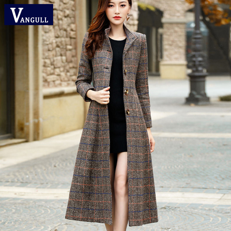 Vangull Woolen coat women high quality Classic Long wool coats