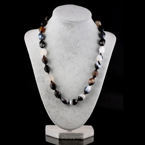 Wholesale natural stone necklace agates necklace quartz stone necklace 23 colors optional 10x14mm  18 inches ► Photo 1/6