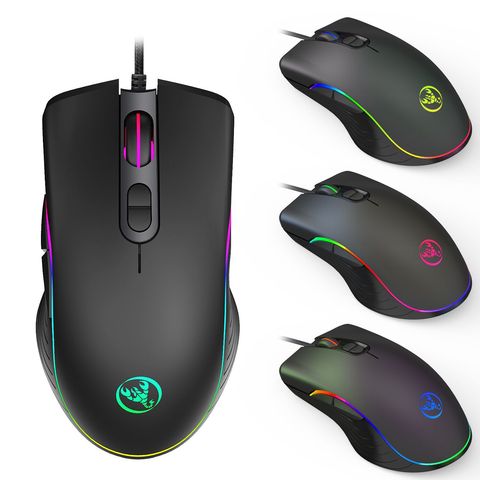 Hongsund New RGB light game mouse e-sports line mouse four files can be adjusted to 6400dpi gaming mouse ► Photo 1/5