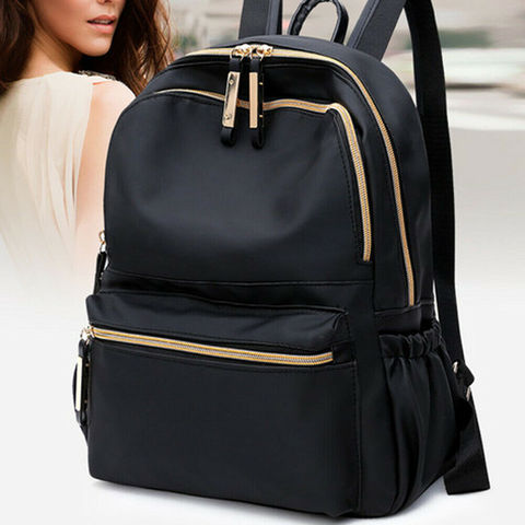 2022 Newest Hot Waterproof Oxford Backpack Women Black School Bags