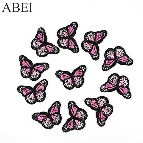 10pcs/lot Embroidery Pink Butterfly Appliques Diy Bags Stickers Sewing Coats Jeans Fabric Patches Handmade Dress Pants Badge ► Photo 1/6