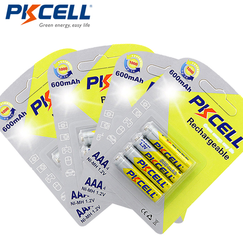 16Pcs/4cards*PKCELL NIMH AAA Battery 600mAh 1.2V 3A AAA Ni-MH Rechargeable Batteries Over 1000times Cycles ► Photo 1/1
